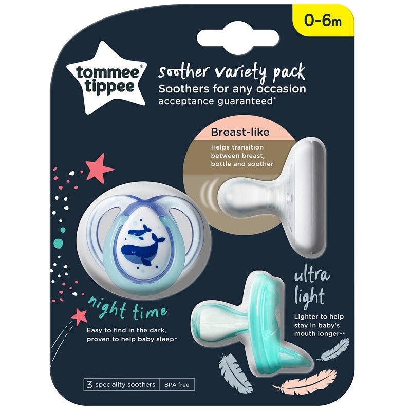 Tommee Tippee Specialty Soothers 0 to 6 Months X 3 (Variety Pack)