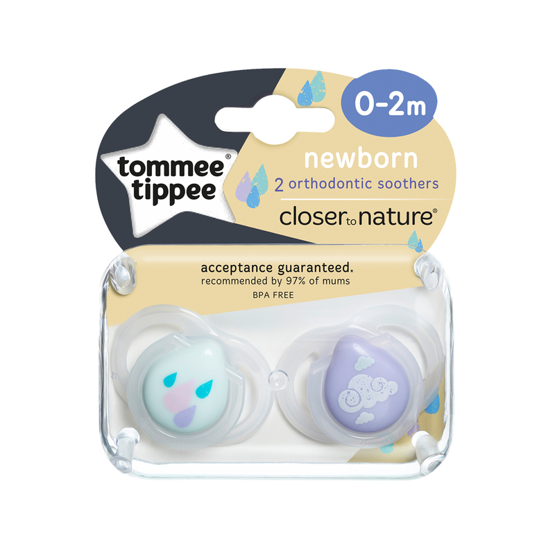 Tommee Tippee CTN Newborn Soother 0 to 2 Months X 2 (Assorted Designs Colours)