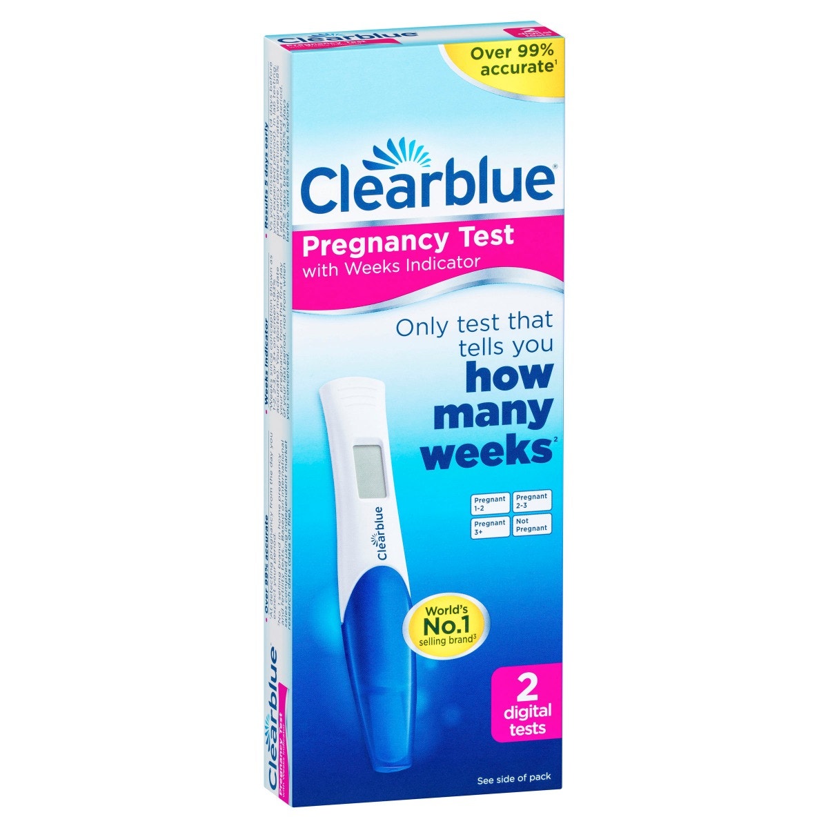 Clearblue 电子数字孕检测试与观察指示灯 2支