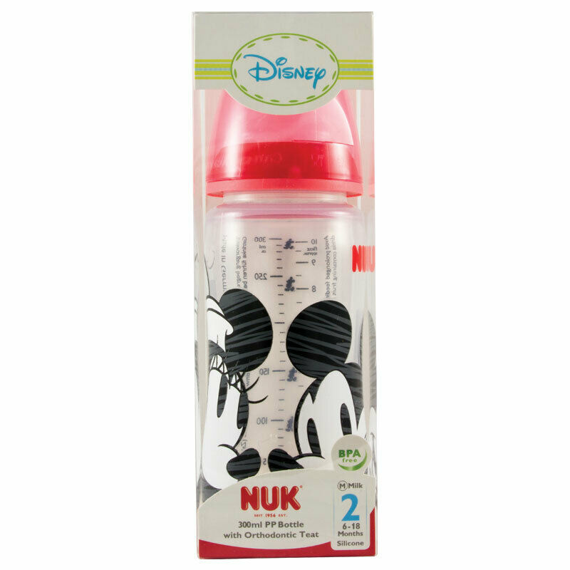 NUK 迪士尼米奇奶嘴PP塑料瓶（适用于6-18个月）红色 300ml