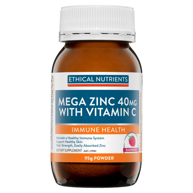 Ethical Nutrients Mega Zinc Powder 40mg (Raspberry) 95g