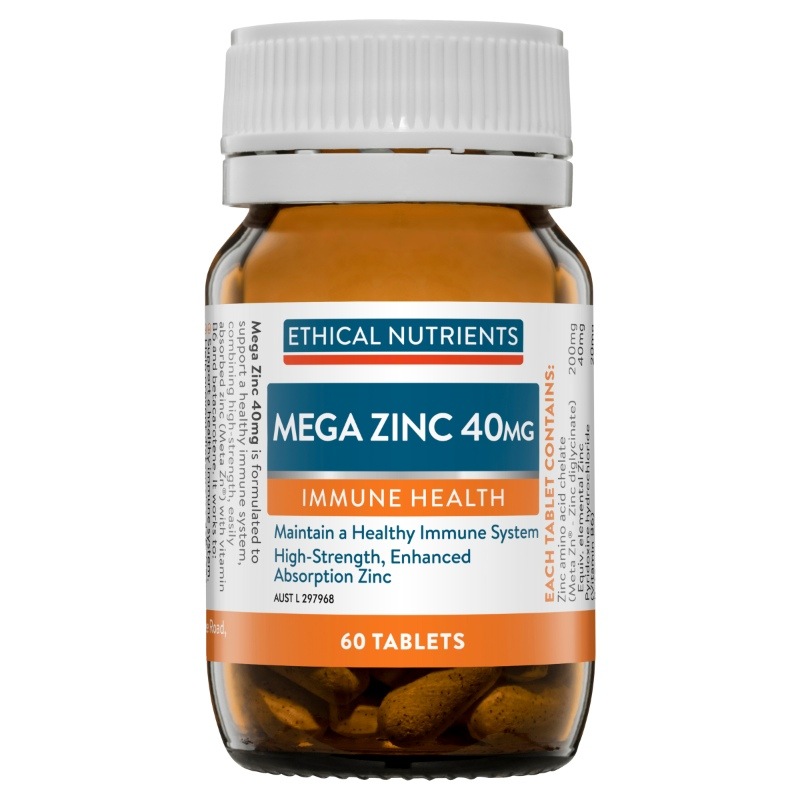 Ethical Nutrients Mega Zinc 40mg Tab X 60