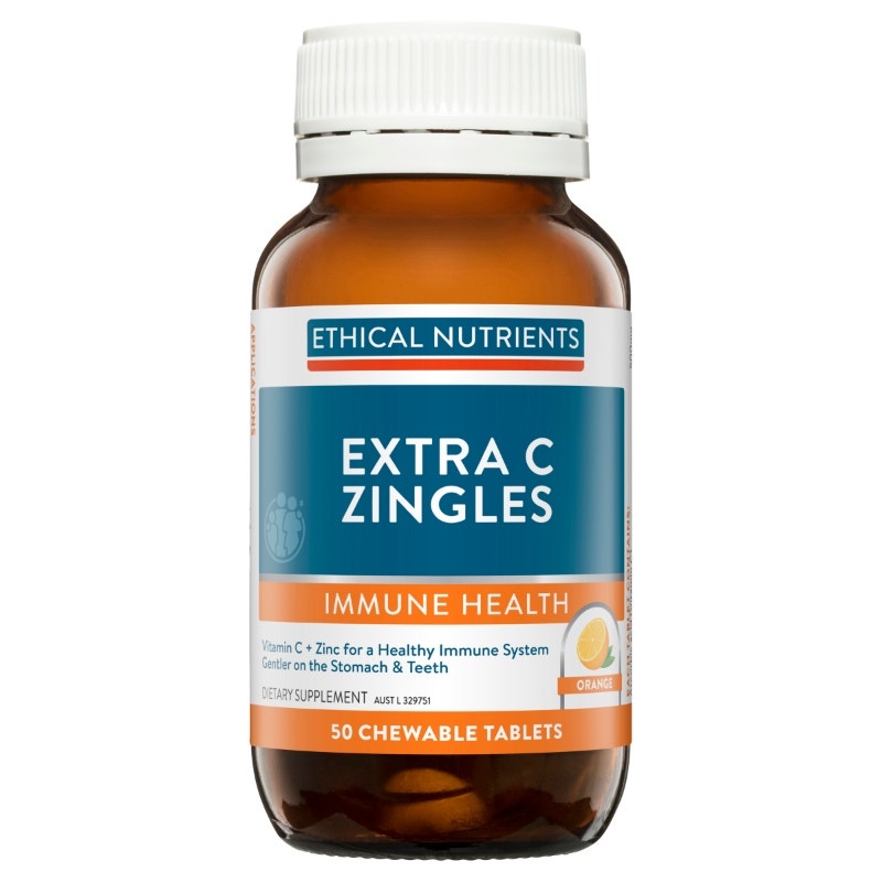 Ethical Nutrients Extra C Zingles Orange Fruit Tingle Flavour Tab X 50