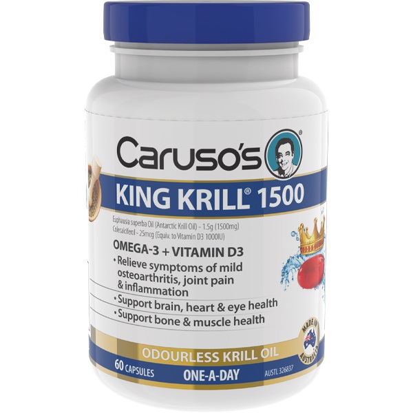 Caruso s NatUral Health King 磷虾油胶囊 加量版+维生素D 1500毫克 60粒