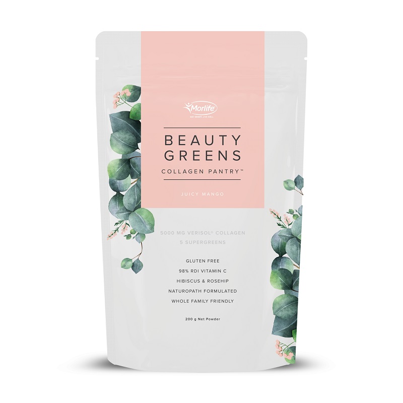 Morlife Collagen Pantry Beauty Greens 天然抗氧化美容养颜绿色蔬果营养粉 200g 芒果汁味