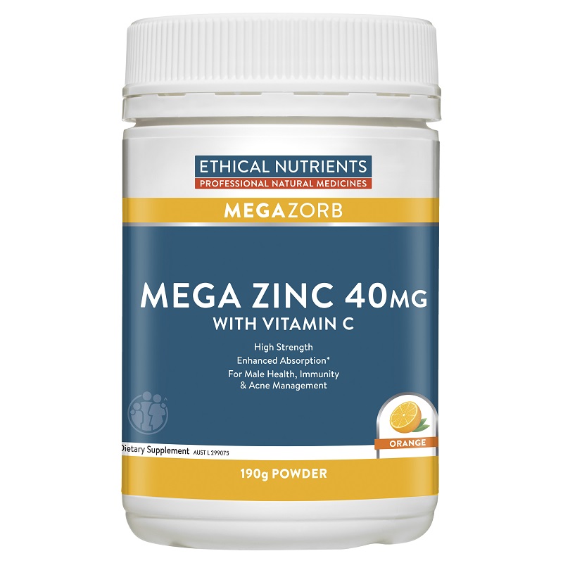 Ethical Nutrients Mega Zinc Powder 40mg (Orange) 190g