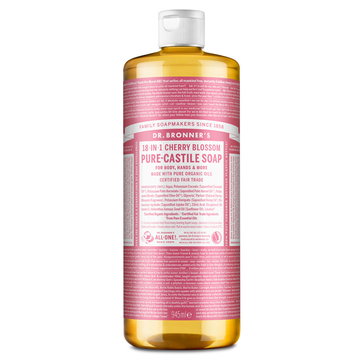 Dr. Bronner's布朗博士 樱花18合1液体皂 洗手液 洁颜露 945ml