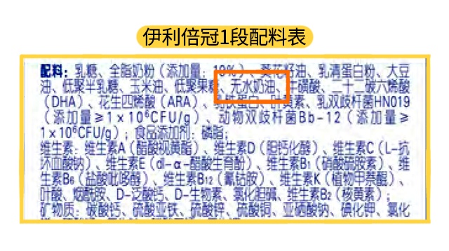 伊利倍冠1段配料表