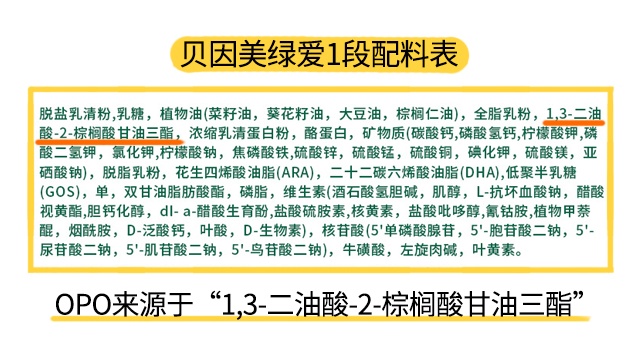 贝因美绿爱1段配料表